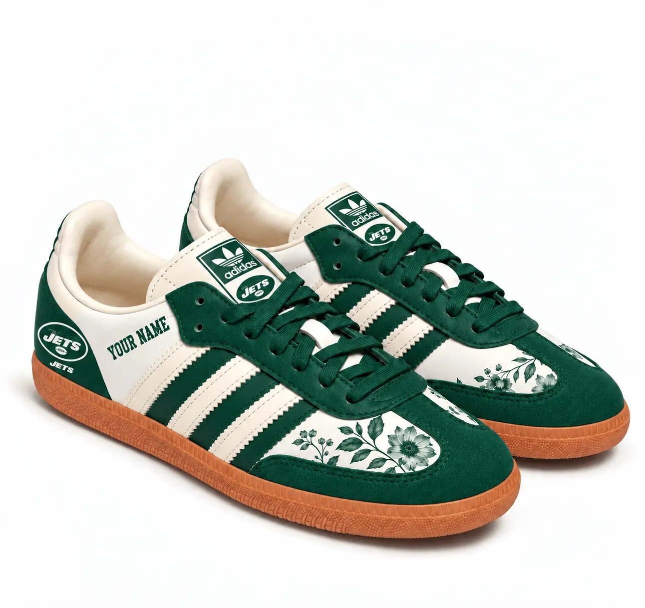 New York Jets | Premium NFL Team Spirit Floral Heritage Samba Shoes TD