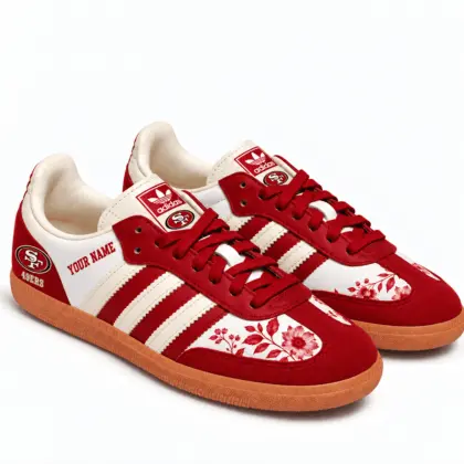 San Francisco 49ers | Premium NFL Team Spirit Floral Heritage Samba Shoes TD