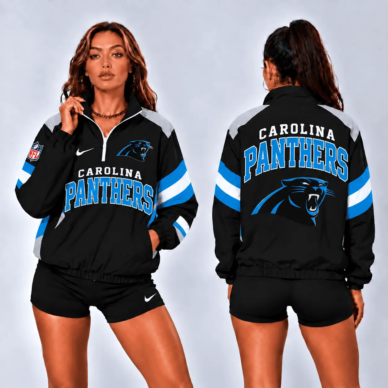Carolina Panthers | Premium NFL Retro Colorblock Zipper Jackets NTT