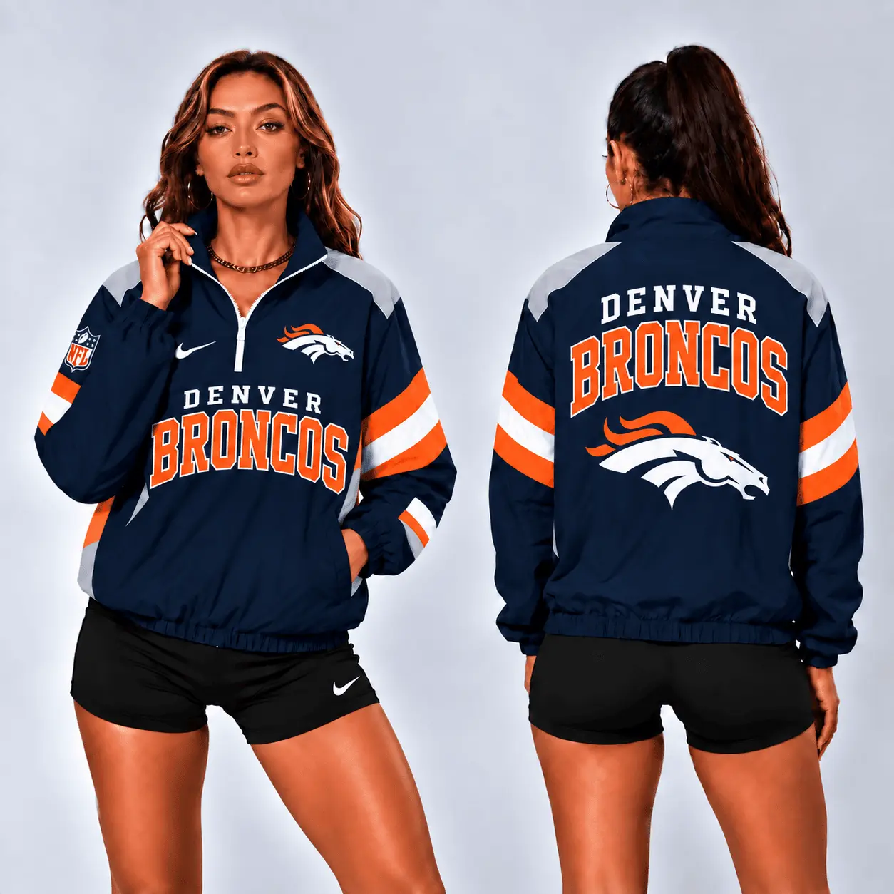 Denver Broncos | Premium NFL Retro Colorblock Zipper Jackets NTT