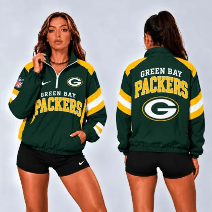 Green Bay Packers | Premium NFL Retro Colorblock Zipper Jackets NTT
