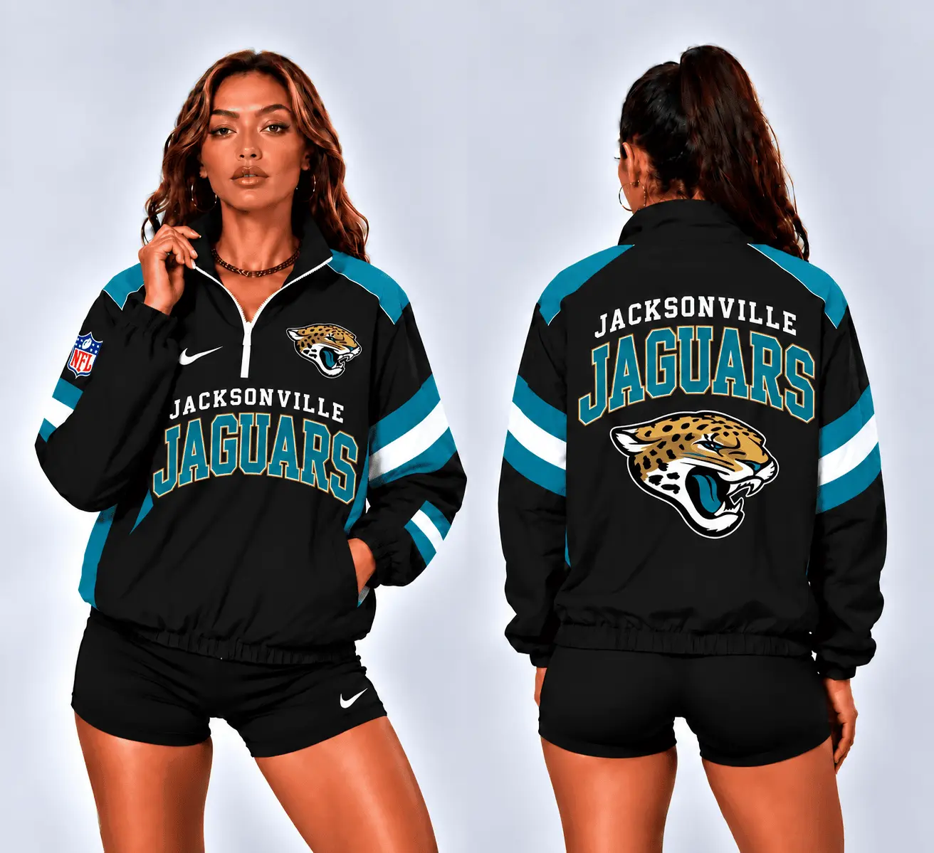 Jacksonville Jaguars | Premium NFL Retro Colorblock Zipper Jackets NTT