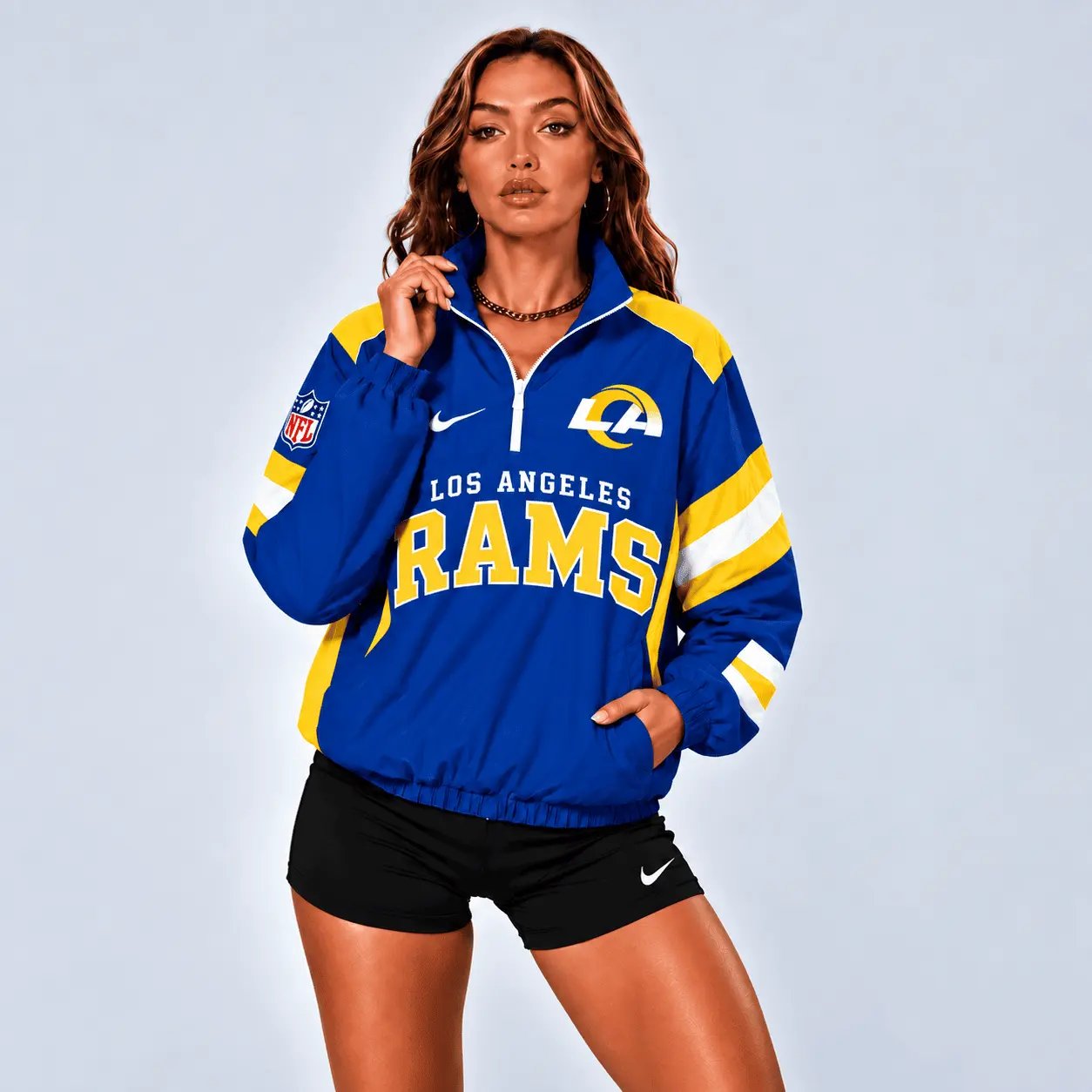 Los Angeles Rams | Premium NFL Retro Colorblock Zipper Jackets NTT - Image 2