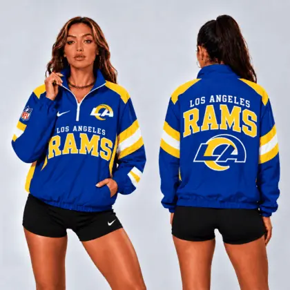 Los Angeles Rams | Premium NFL Retro Colorblock Zipper Jackets NTT