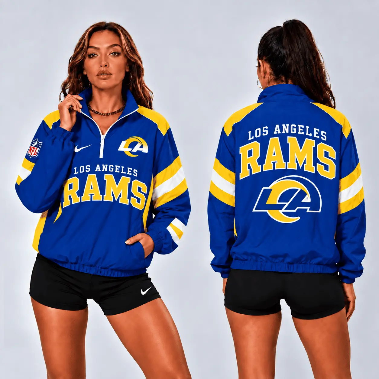 Los Angeles Rams | Premium NFL Retro Colorblock Zipper Jackets NTT