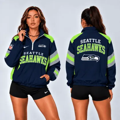 Seattle Seahawks | Premium NFL Retro Colorblock Zipper Jackets NTT