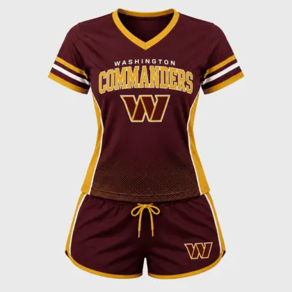 Washington Commanders | Premium NFL Women's Gridiron Comfort V-neck & Short Set NTD
