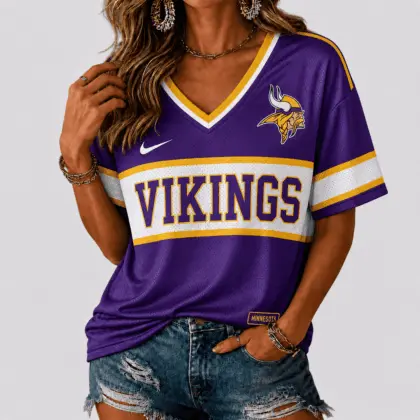 Minnesota Vikings | Premium NFL Varsity Game Day V-Neck Jersey NTD