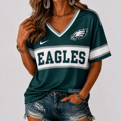 Philadelphia Eagles | Premium NFL Varsity Game Day V-Neck Jersey NTD