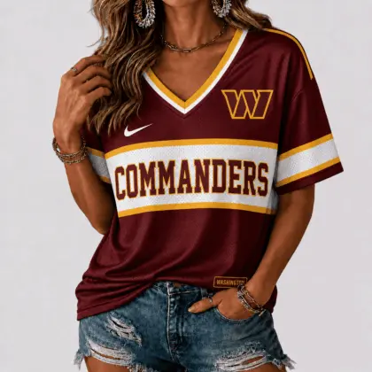 Washington Commanders | Premium NFL Varsity Game Day V-Neck Jersey NTD