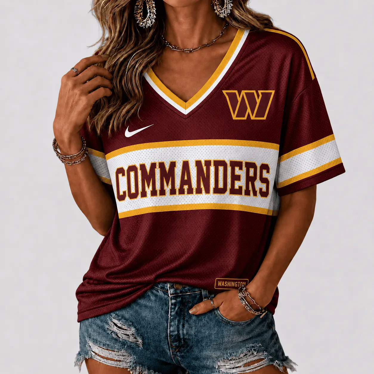 Washington Commanders | Premium NFL Varsity Game Day V-Neck Jersey NTD