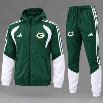 Green Bay Packers | Premium NFL Game Day Varsity Stripe Tracksuit Set TD