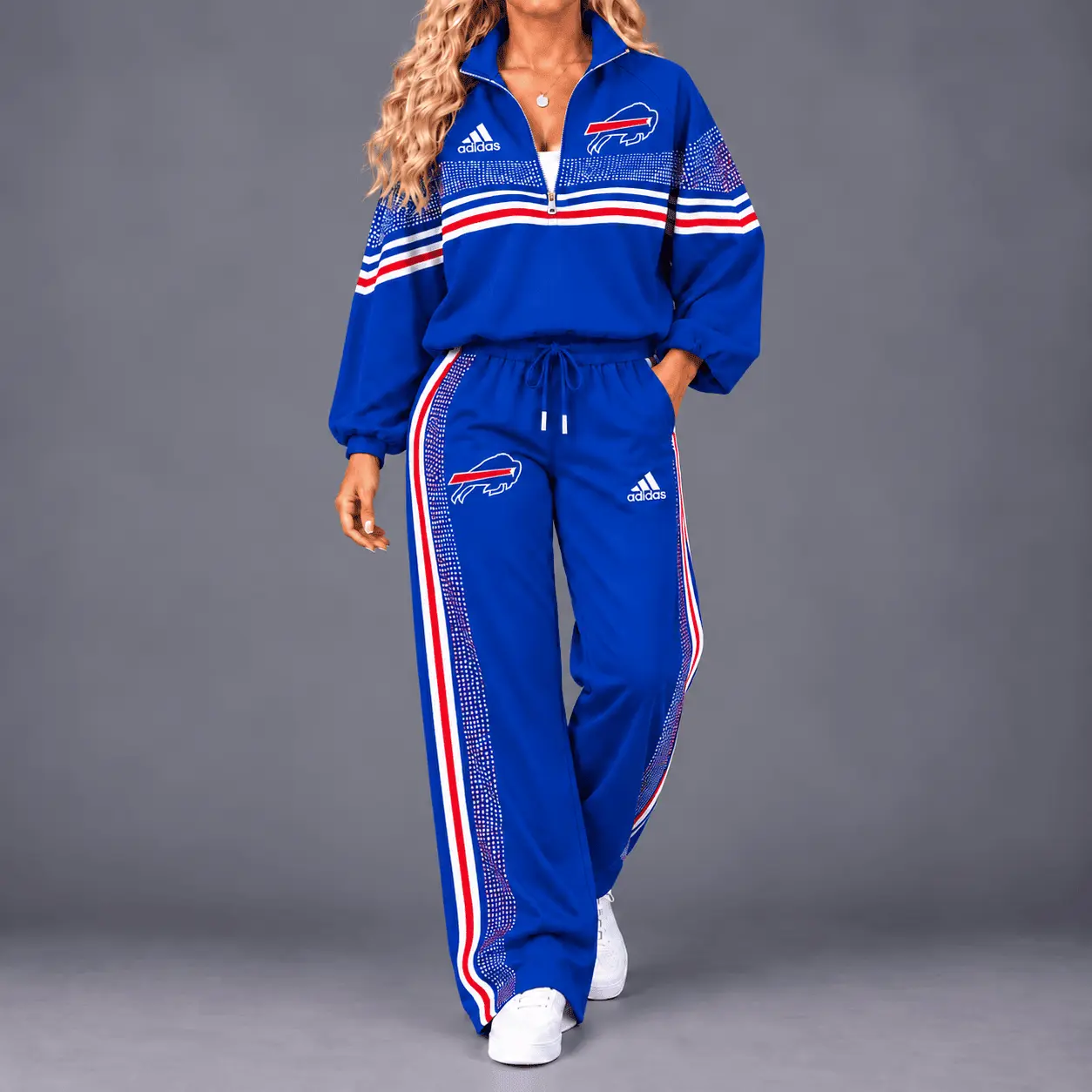 Buffalo Bills | Premium NFL Team Spirit Gradient Dot Stripe Quarter-Zip + Pants TD
