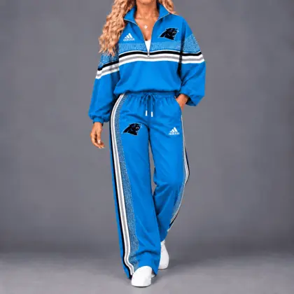 Carolina Panthers | Premium NFL Team Spirit Gradient Dot Stripe Quarter-Zip + Pants TD