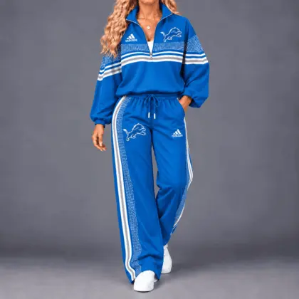 Detroit Lions | Premium NFL Team Spirit Gradient Dot Stripe Quarter-Zip + Pants TD