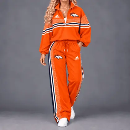 Denver Broncos | Premium NFL Team Spirit Gradient Dot Stripe Quarter-Zip + Pants TD
