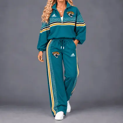Jacksonville Jaguars | Premium NFL Team Spirit Gradient Dot Stripe Quarter-Zip + Pants TD