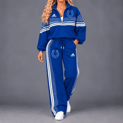 Indianapolis Colts | Premium NFL Team Spirit Gradient Dot Stripe Quarter-Zip + Pants TD