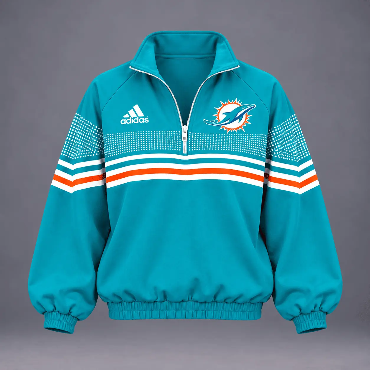Miami Dolphins | Premium NFL Team Spirit Gradient Dot Stripe Quarter-Zip + Pants TD - Image 2