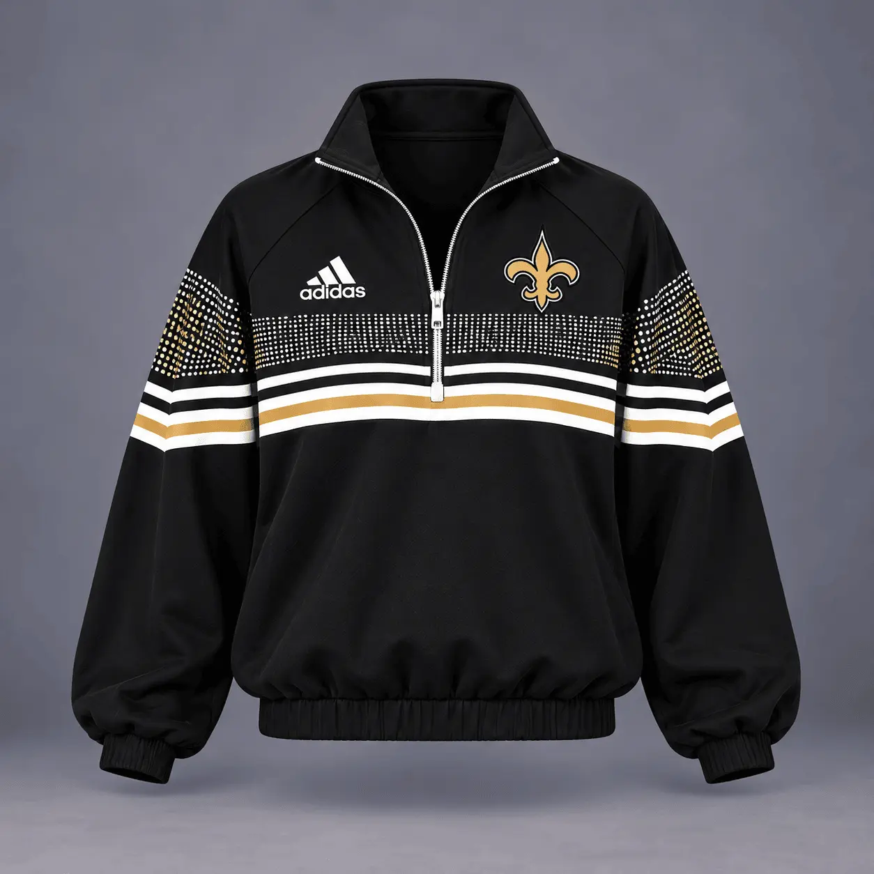 New Orleans Saints | Premium NFL Team Spirit Gradient Dot Stripe Quarter-Zip + Pants TD - Image 2