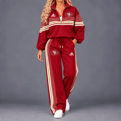 San Francisco 49ers | Premium NFL Team Spirit Gradient Dot Stripe Quarter-Zip + Pants TD