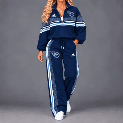 Tennessee Titans | Premium NFL Team Spirit Gradient Dot Stripe Quarter-Zip + Pants TD