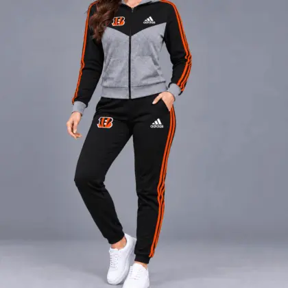 Cincinnati Bengals | Premium NFL Classic Heritage Zip Hoodie And Jogger Set TD