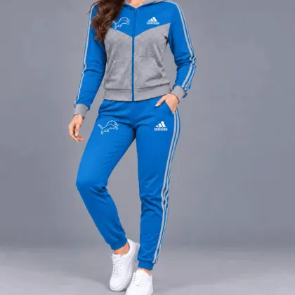 Detroit Lions | Premium NFL Classic Heritage Zip Hoodie And Jogger Set TD