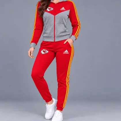 Kansas City Chiefs | Premium NFL Classic Heritage Zip Hoodie And Jogger Set TD