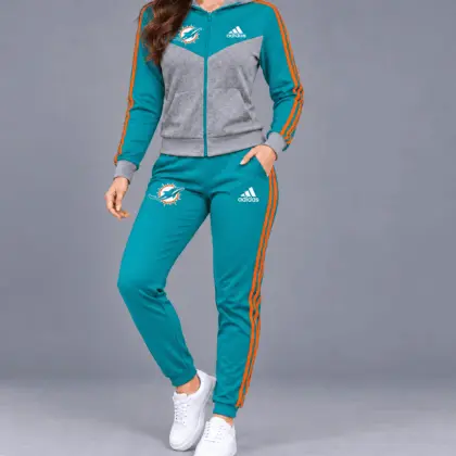 Miami Dolphins | Premium NFL Classic Heritage Zip Hoodie And Jogger Set TD