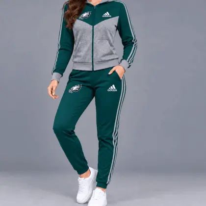 Philadelphia Eagles | Premium NFL Classic Heritage Zip Hoodie And Jogger Set TD