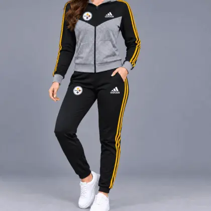 Pittsburgh Steelers | Premium NFL Classic Heritage Zip Hoodie And Jogger Set TD