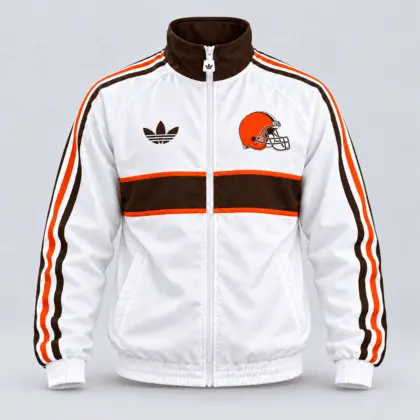 Cleveland Browns | Premium NFL Vintage Heritage Triple Stripe Full-Zip Casual Jacket TD