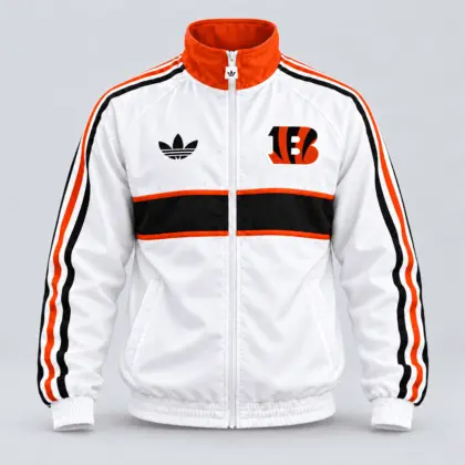 Cincinnati Bengals | Premium NFL Vintage Heritage Triple Stripe Full-Zip Casual Jacket TD