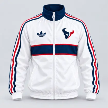 Houston Texans | Premium NFL Vintage Heritage Triple Stripe Full-Zip Casual Jacket TD