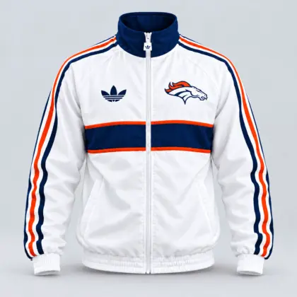 Denver Broncos | Premium NFL Vintage Heritage Triple Stripe Full-Zip Casual Jacket TD