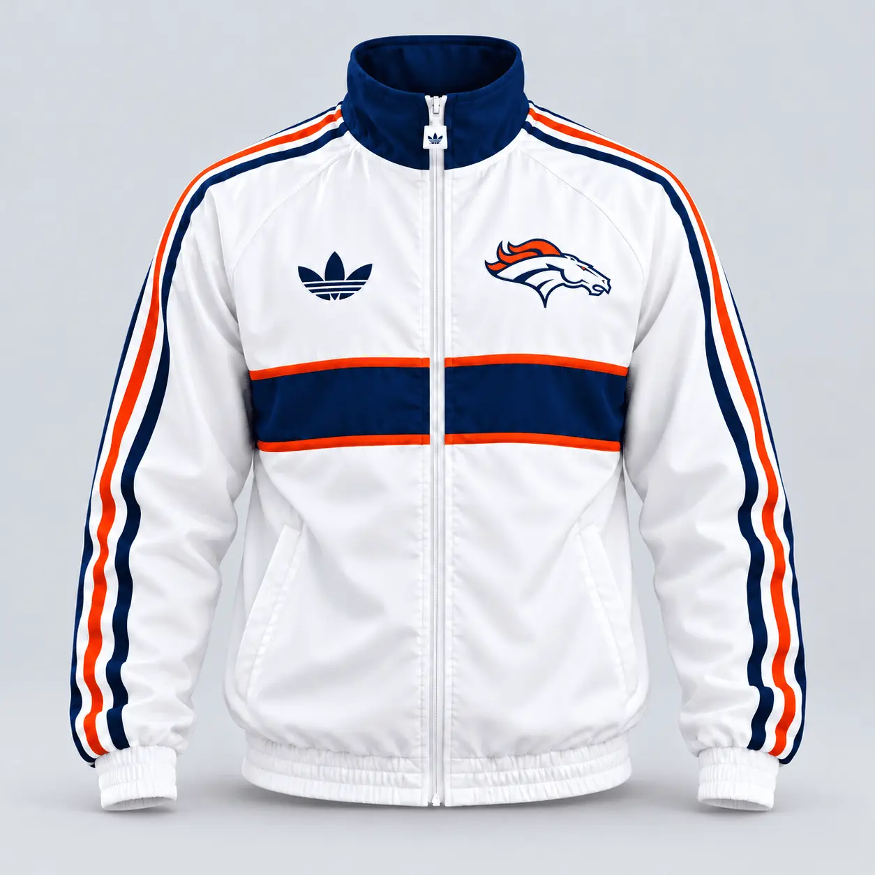 Denver Broncos | Premium NFL Vintage Heritage Triple Stripe Full-Zip Casual Jacket TD