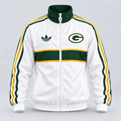 Green Bay Packers | Premium NFL Vintage Heritage Triple Stripe Full-Zip Casual Jacket TD