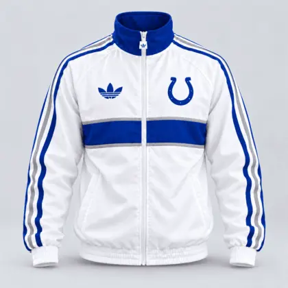 Indianapolis Colts | Premium NFL Vintage Heritage Triple Stripe Full-Zip Casual Jacket TD