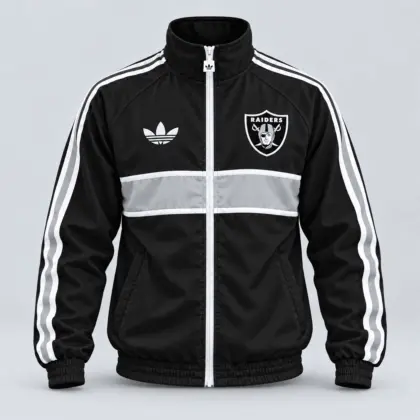 Las Vegas Raiders | Premium NFL Vintage Heritage Triple Stripe Full-Zip Casual Jacket TD
