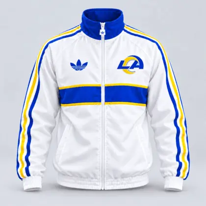 Los Angeles Rams | Premium NFL Vintage Heritage Triple Stripe Full-Zip Casual Jacket TD