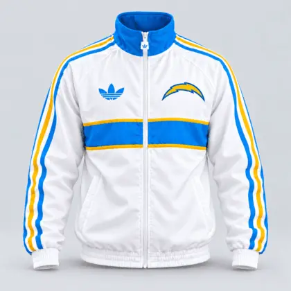 Los Angeles Chargers | Premium NFL Vintage Heritage Triple Stripe Full-Zip Casual Jacket TD