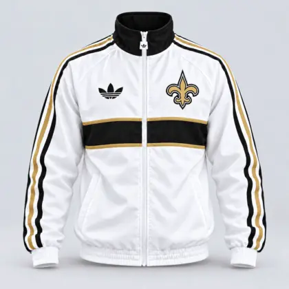 New Orleans Saints | Premium NFL Vintage Heritage Triple Stripe Full-Zip Casual Jacket TD