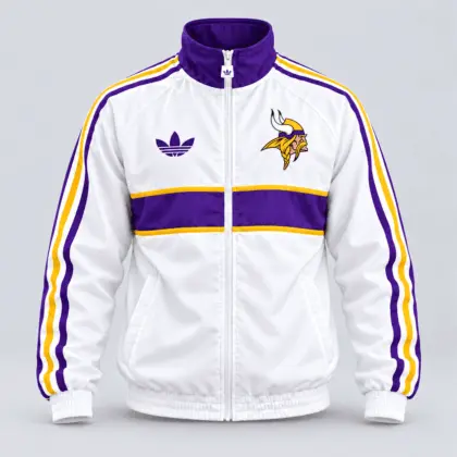 Minnesota Vikings | Premium NFL Vintage Heritage Triple Stripe Full-Zip Casual Jacket TD