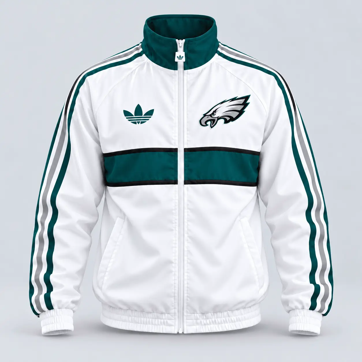 Philadelphia Eagles | Premium NFL Vintage Heritage Triple Stripe Full-Zip Casual Jacket TD