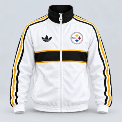 Pittsburgh Steelers | Premium NFL Vintage Heritage Triple Stripe Full-Zip Casual Jacket TD