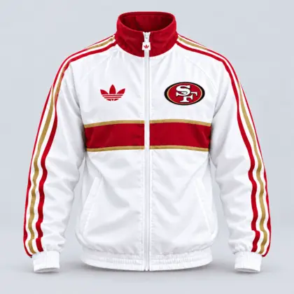 San Francisco 49ers | Premium NFL Vintage Heritage Triple Stripe Full-Zip Casual Jacket TD