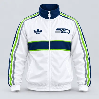 Seattle Seahawks | Premium NFL Vintage Heritage Triple Stripe Full-Zip Casual Jacket TD