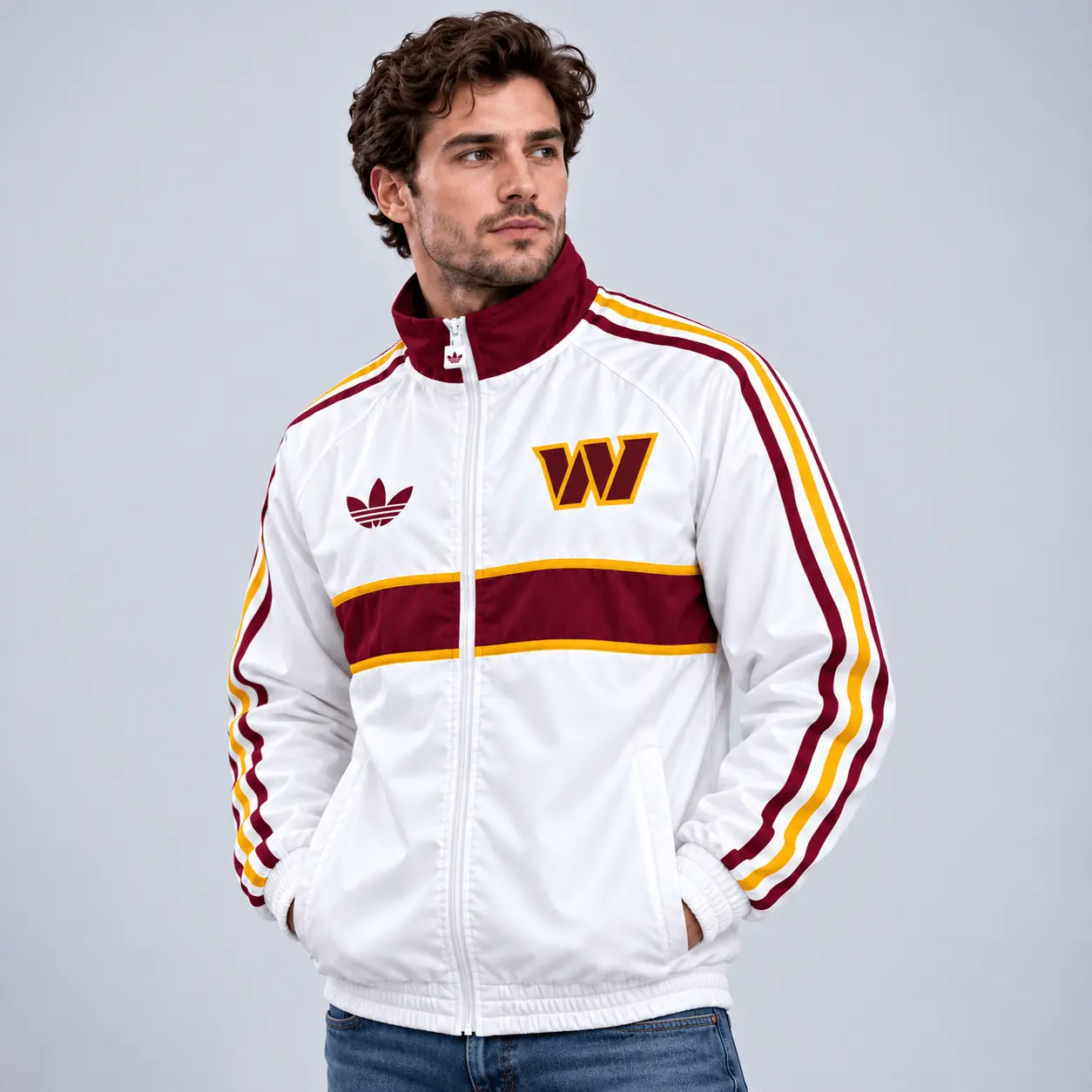 Washington Commanders | Premium NFL Vintage Heritage Triple Stripe Full-Zip Casual Jacket TD - Image 2