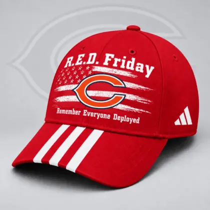 Chicago Bears | Premium NFL R.E.D. Friday Patriotic American Flag Remember Everyone Deployed Three Stripe Baseball Cap NDN
